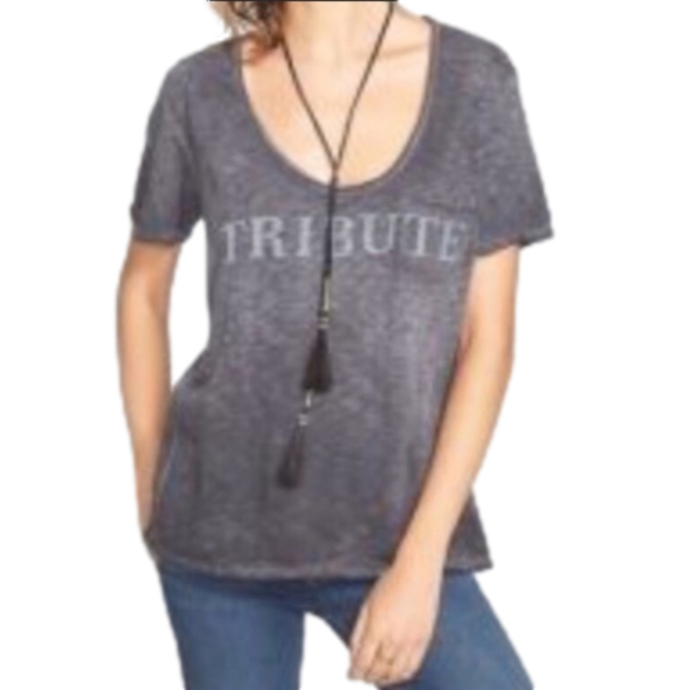 WE The Free Oversized Boho Grey Scale Tee